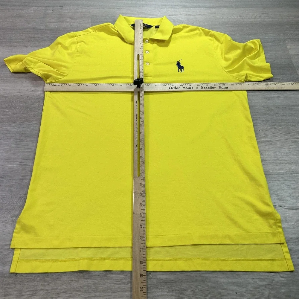 Ralph Lauren Polo Golf Polo Shirt Mens Large Yellow‎ Makai Golf Club Performance